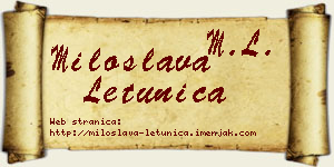 Miloslava Letunica vizit kartica